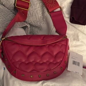 Betsey Johnson Pink Heart Crossbody Bag
